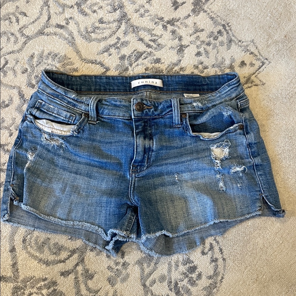 Distressed Denim Shorts